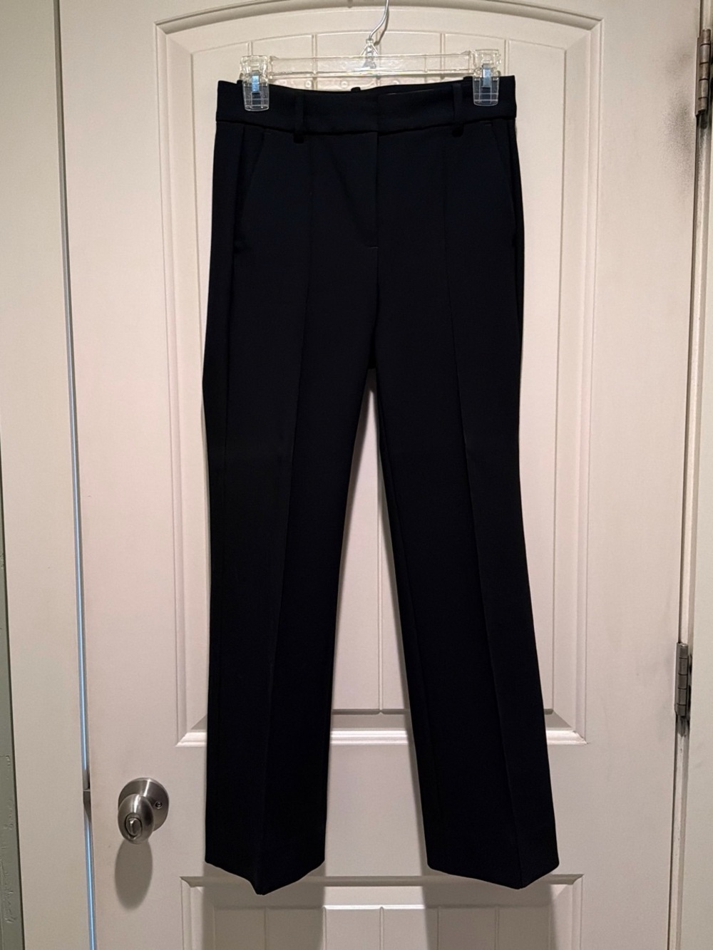 J. Crew Black Tailored Straight-Leg Trousers